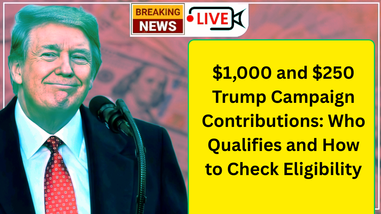 $1,000 and $250 Trump Campaign Contributions: Who Qualifies and How to Check Eligibility