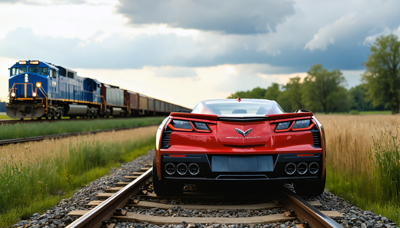 an unlicensed driver of a corvette c8 claims a wrong turn caused them to become stranded on train tracks, highlighting the dangers of driving without proper authorization.